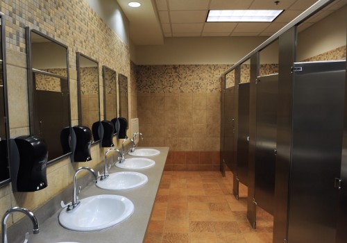 Lavatory sinks in a public restroom